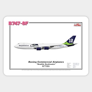 Boeing B747-8F - Boeing "Seattle Seahawks" (Art Print) Sticker